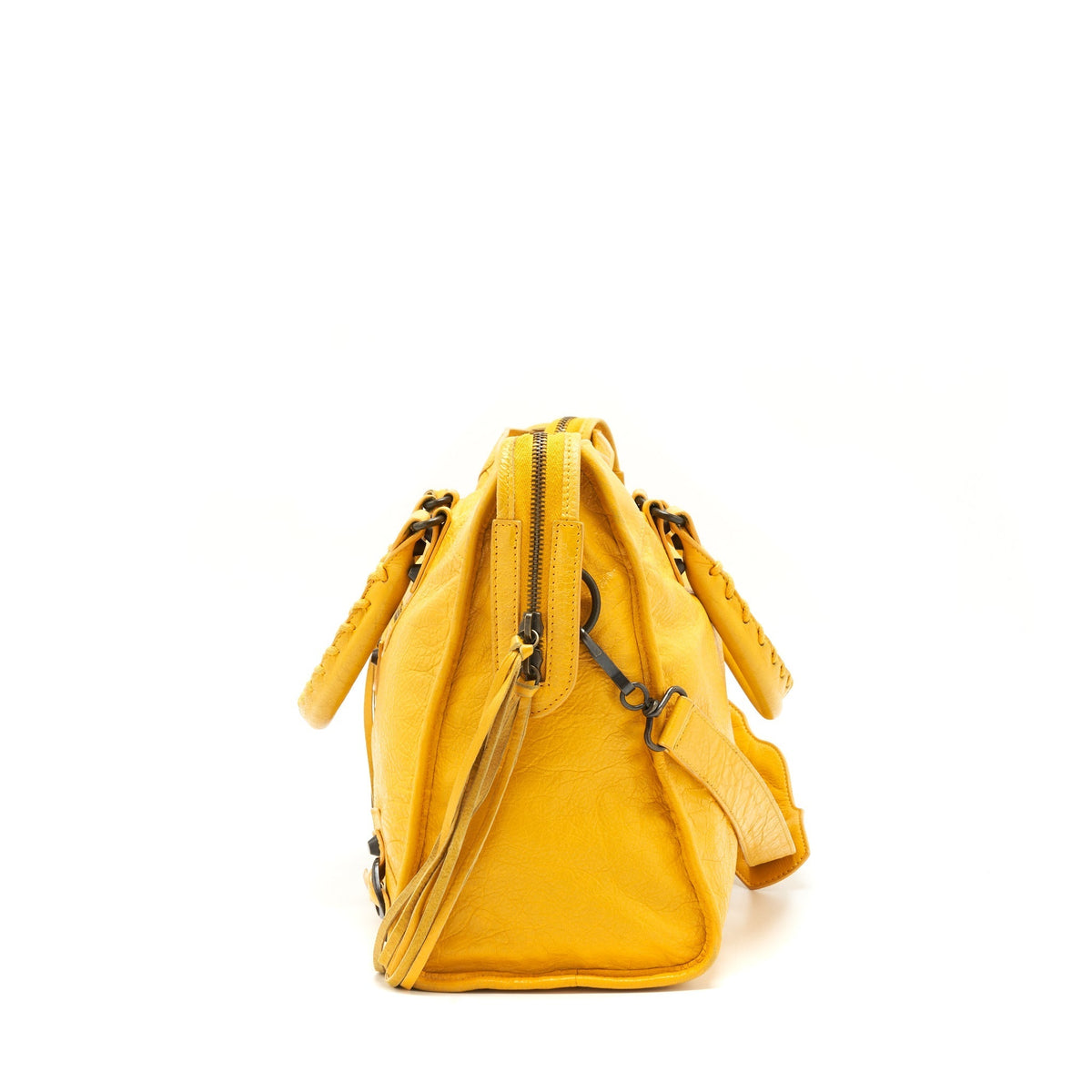 Balenciaga classic city bag yellow ruthenium hardware — Designer Leather Handbag