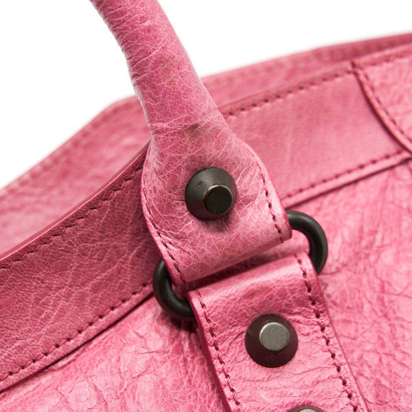 Balenciaga Classic City Bag Pink Ruthenium Hardware — Designer Leather Handbag