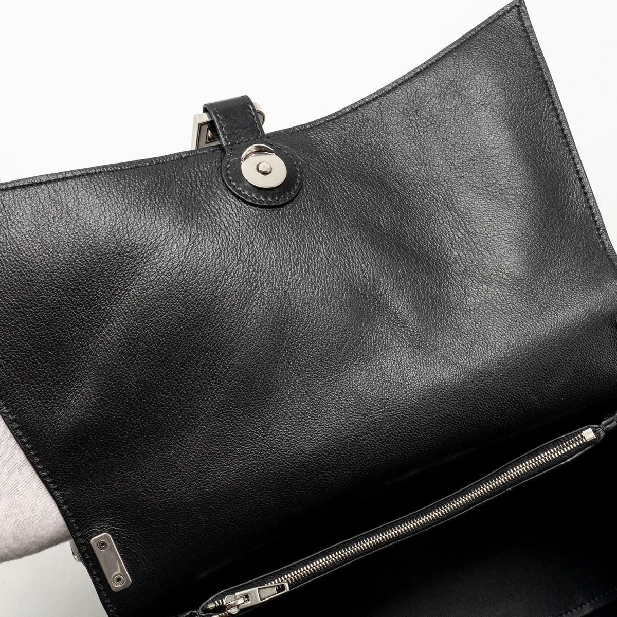 Side view of Balenciaga handbag Black premium designer bag