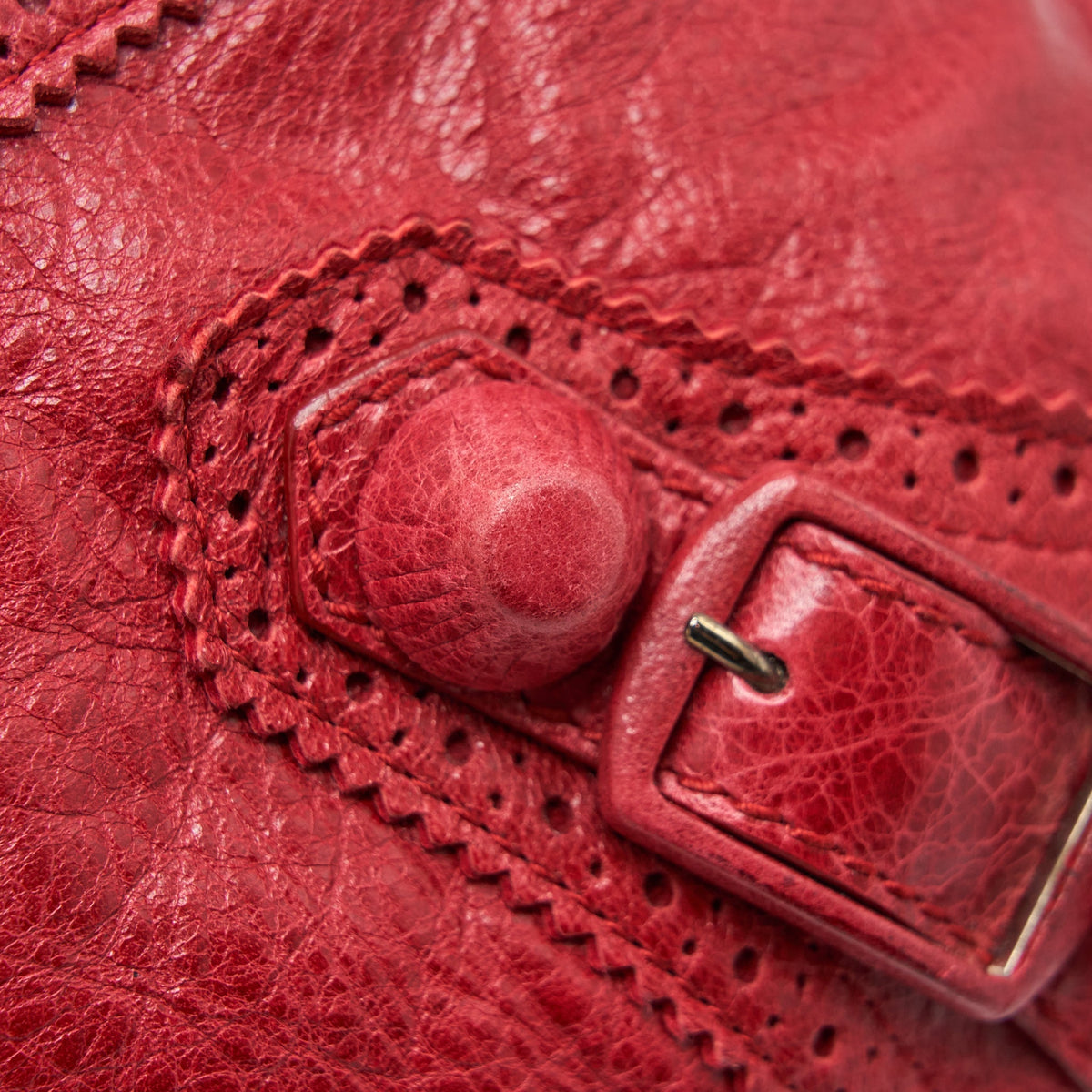 Balenciaga Giant City Bag Red SHW — Designer Leather Handbag