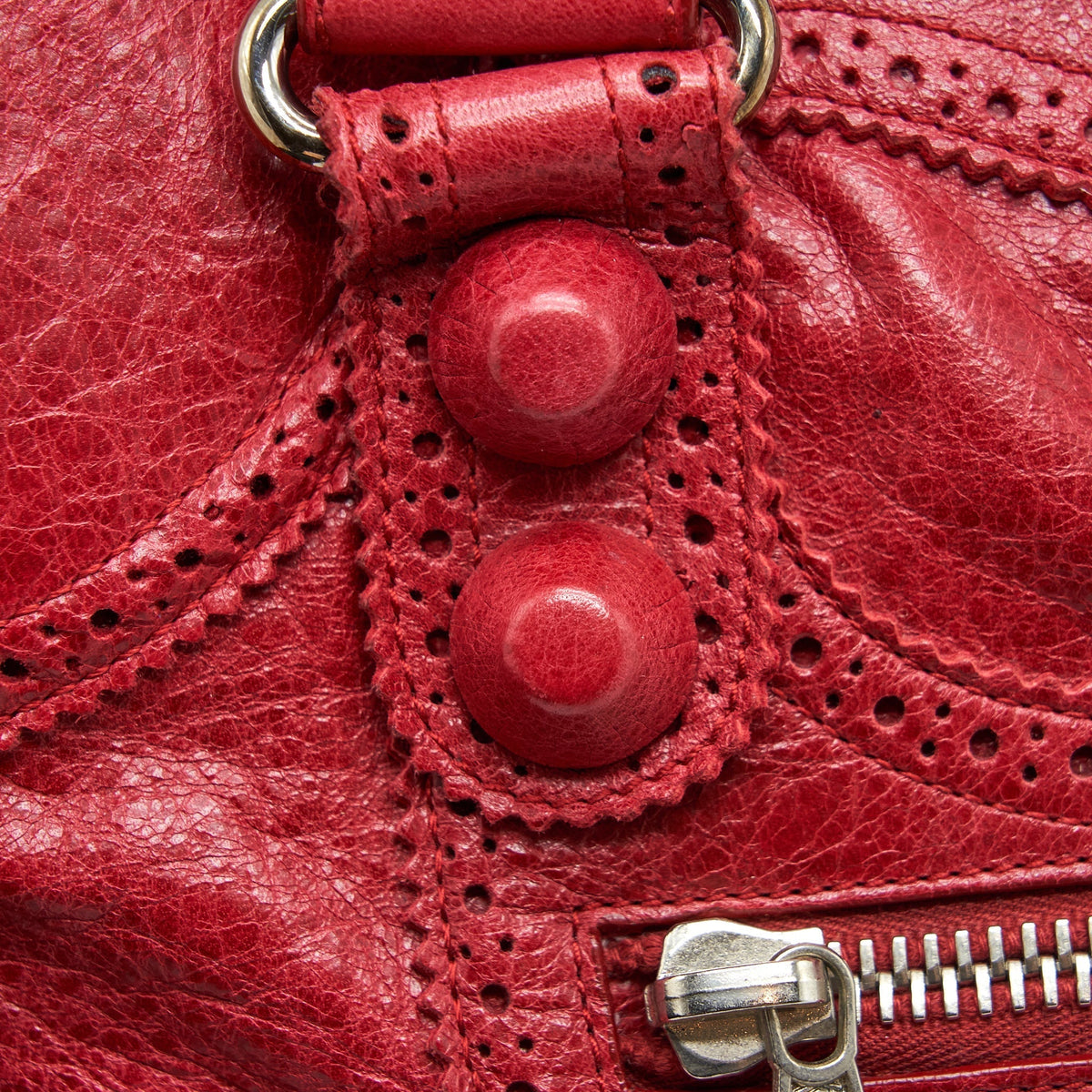 Balenciaga Giant City Bag Red SHW — Designer Leather Handbag
