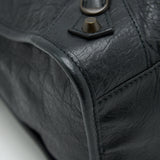 Balenciaga authentic luxury handbag Black leather craftsmanship