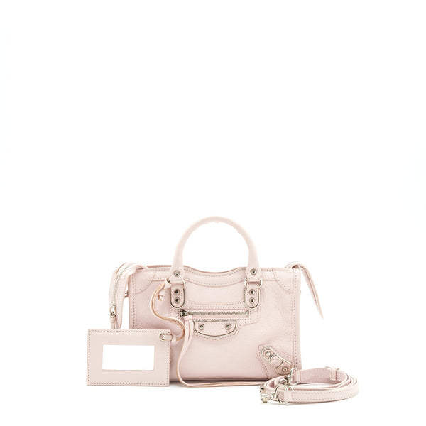 Balenciaga Nano Classic Metallic edge city bag light pink SHW — Designer Leather Handbag