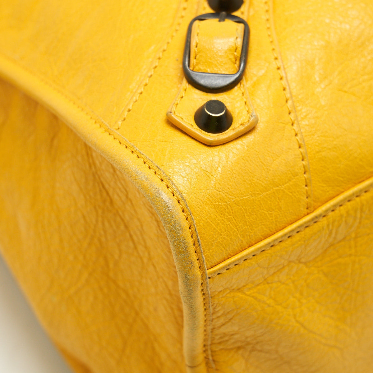 Balenciaga classic city bag yellow ruthenium hardware — Designer Leather Handbag