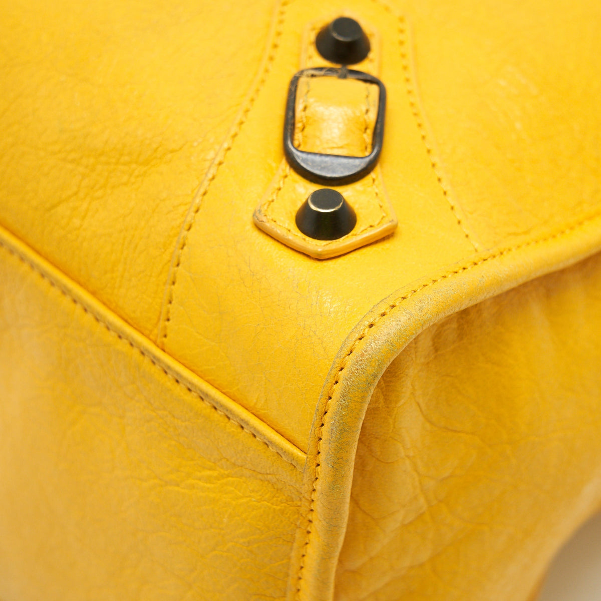 Balenciaga classic city bag yellow ruthenium hardware — Designer Leather Handbag