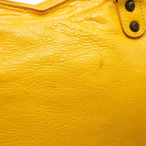 Balenciaga classic city bag yellow ruthenium hardware — Designer Leather Handbag