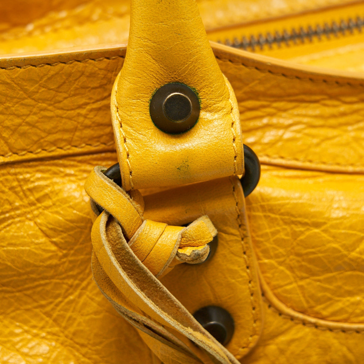Balenciaga classic city bag yellow ruthenium hardware — Designer Leather Handbag