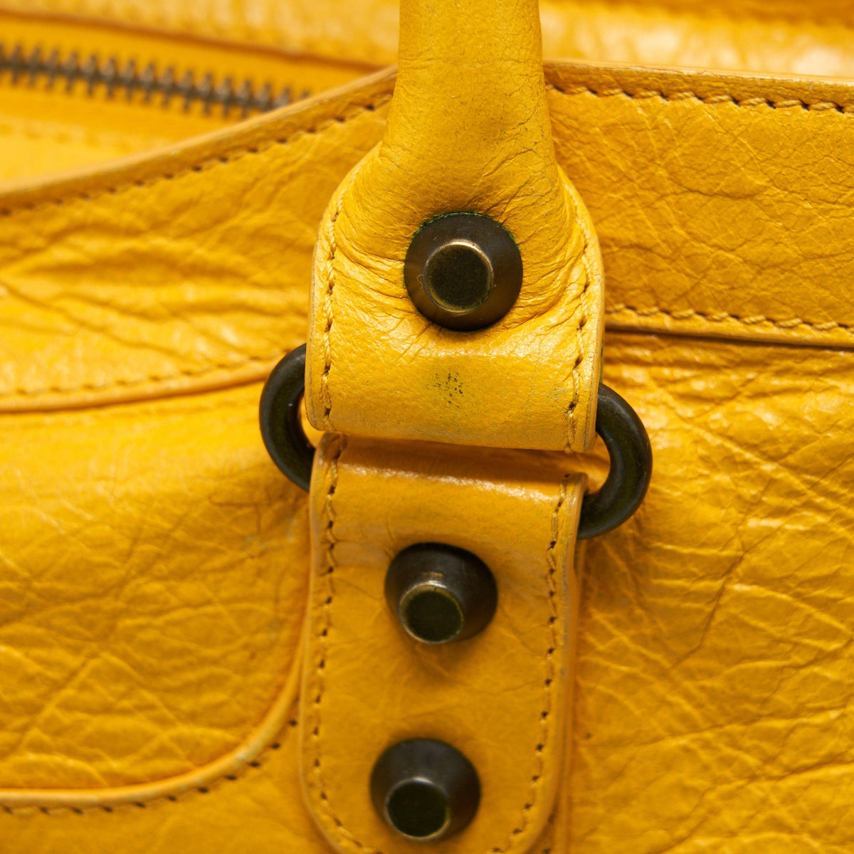 Balenciaga classic city bag yellow ruthenium hardware — Designer Leather Handbag