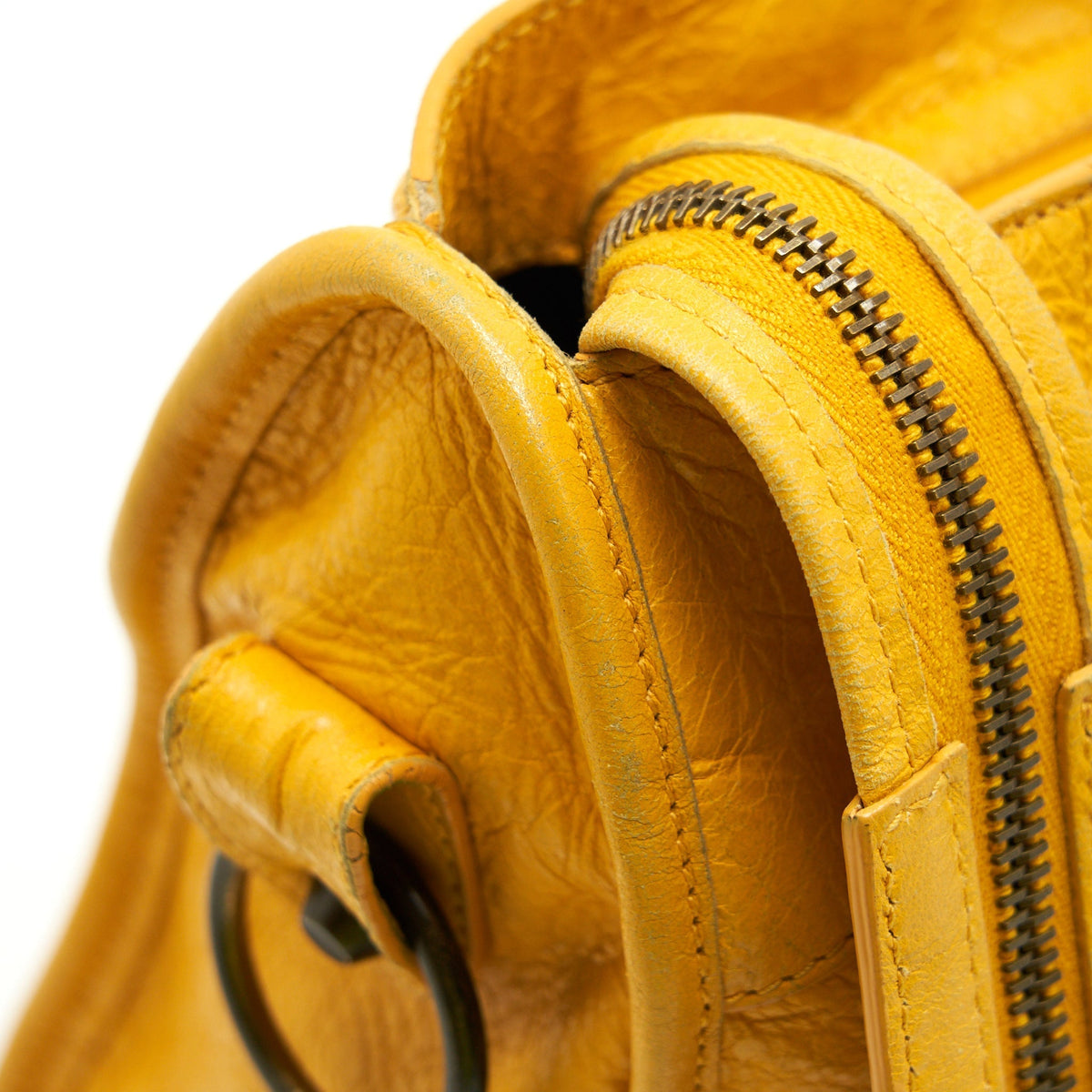 Balenciaga classic city bag yellow ruthenium hardware — Designer Leather Handbag
