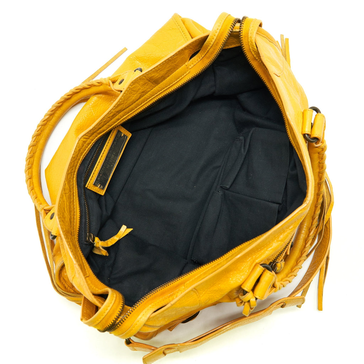 Balenciaga classic city bag yellow ruthenium hardware — Designer Leather Handbag