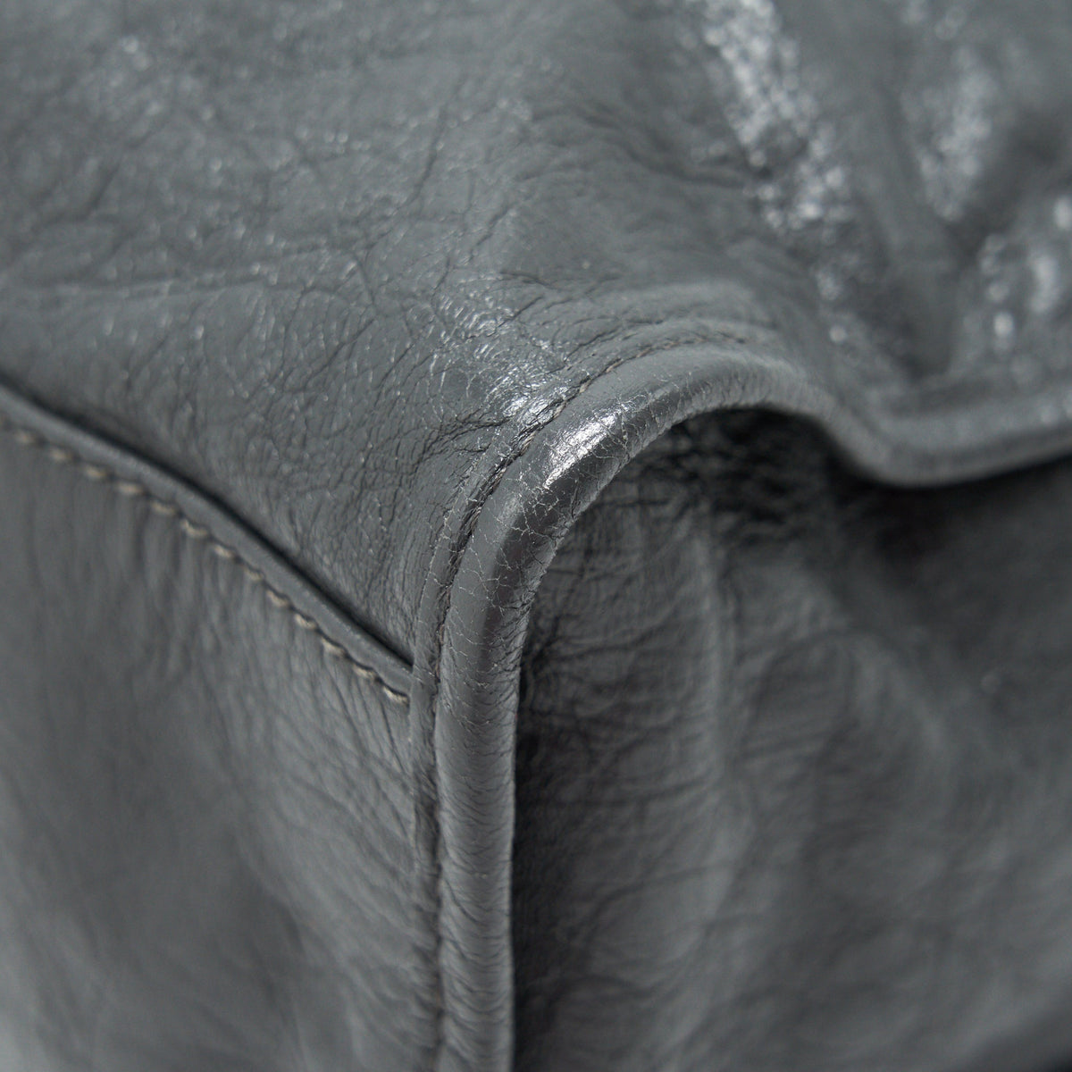 Side view of Balenciaga handbag Grey premium designer bag
