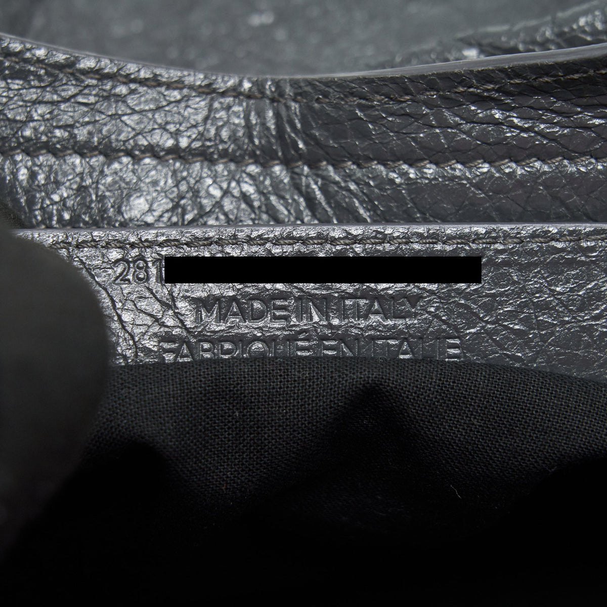 Balenciaga authentic luxury handbag Grey leather craftsmanship