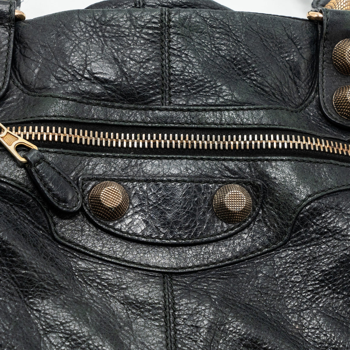 Balenciaga authentic luxury handbag Black leather craftsmanship