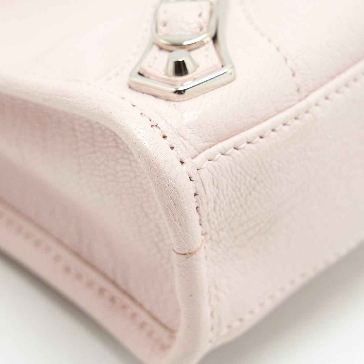 Balenciaga Nano Classic Metallic edge city bag light pink SHW — Designer Leather Handbag