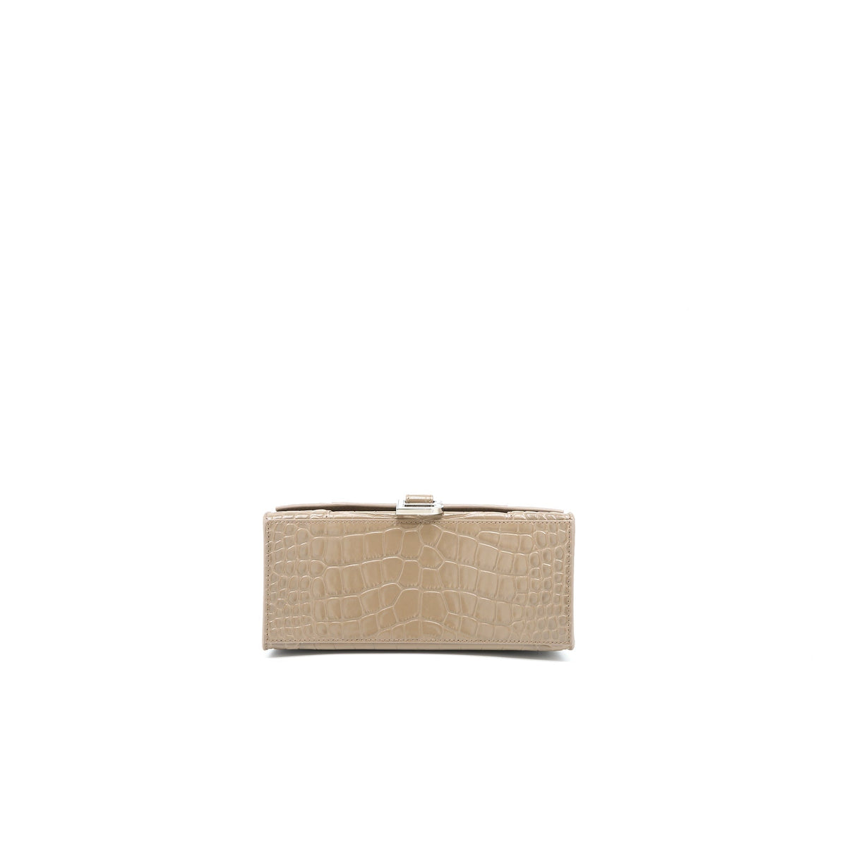 Balenciaga Small Hourglass Bag Cro Embossed Calfskin Dark Beige SHW — Designer Top Handle Bag