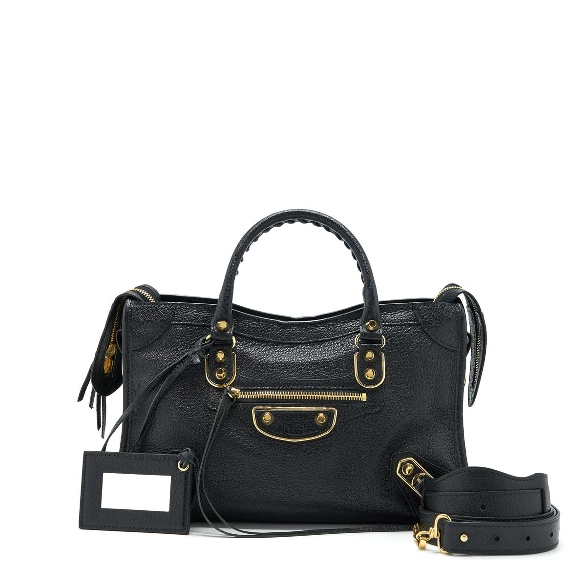 Balenciaga Metallic Edg City S bag Black GHW | Designer Luxury Handbag