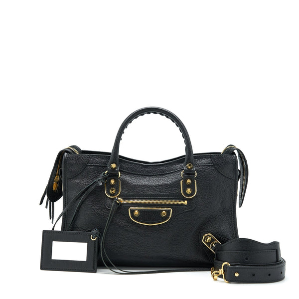 Balenciaga Metallic Edg City S bag Black GHW | Designer Luxury Handbag