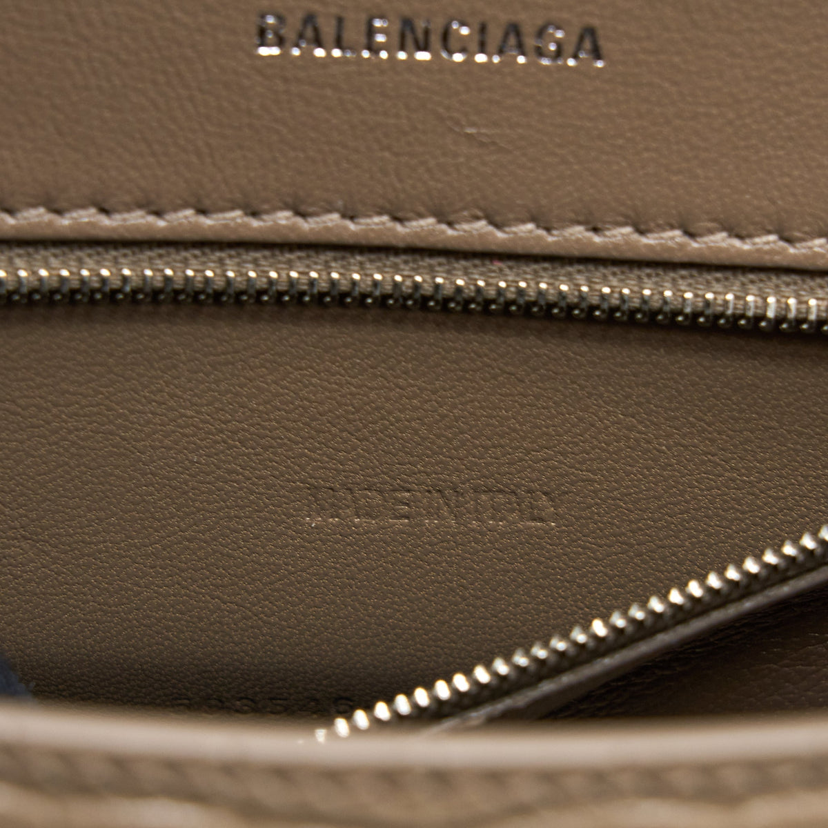 Balenciaga Small Hourglass Bag Cro Embossed Calfskin Dark Beige SHW — Designer Top Handle Bag