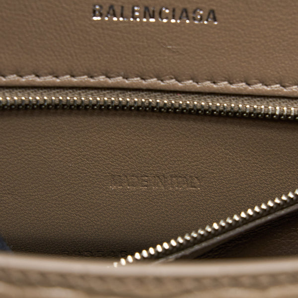 Balenciaga Small Hourglass Bag Cro Embossed Calfskin Dark Beige SHW — Designer Top Handle Bag