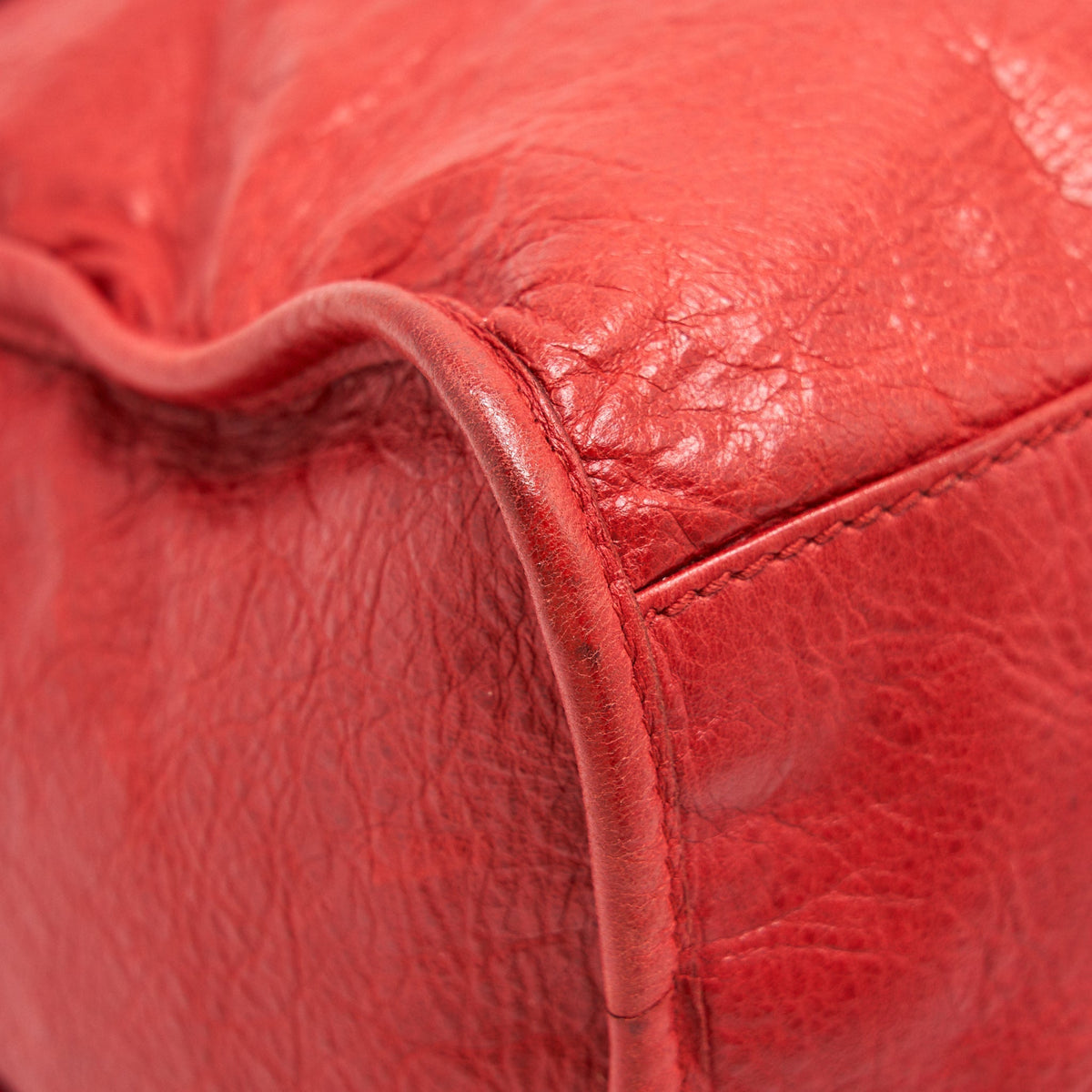 Balenciaga authentic luxury handbag Red leather craftsmanship