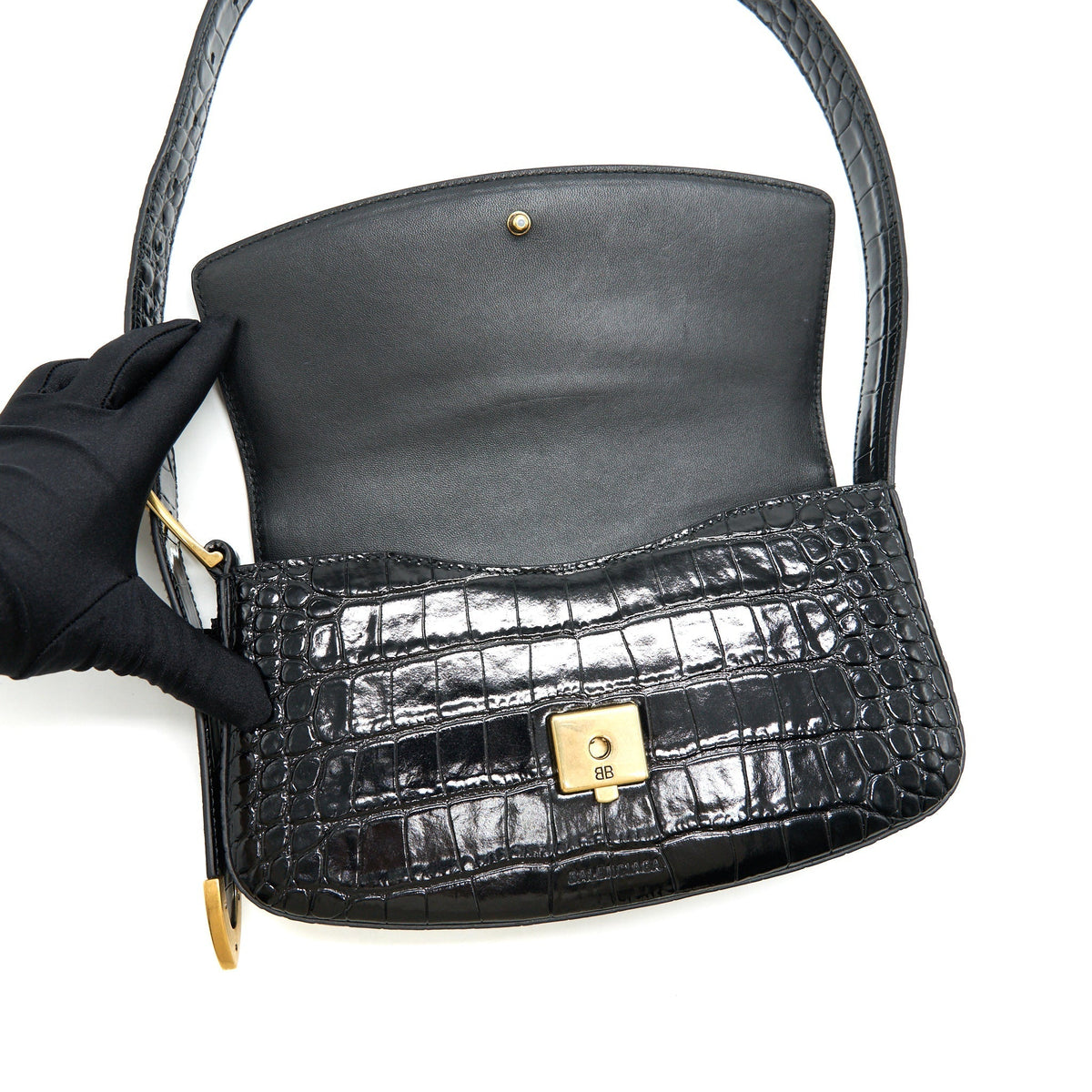 Balenciaga Ghost Sling Bag black GHw | Designer Ghost Shoulder Bag