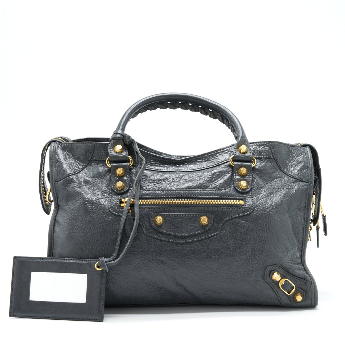 Balenciaga Classic City Bag Grey GHW — Designer Leather Handbag