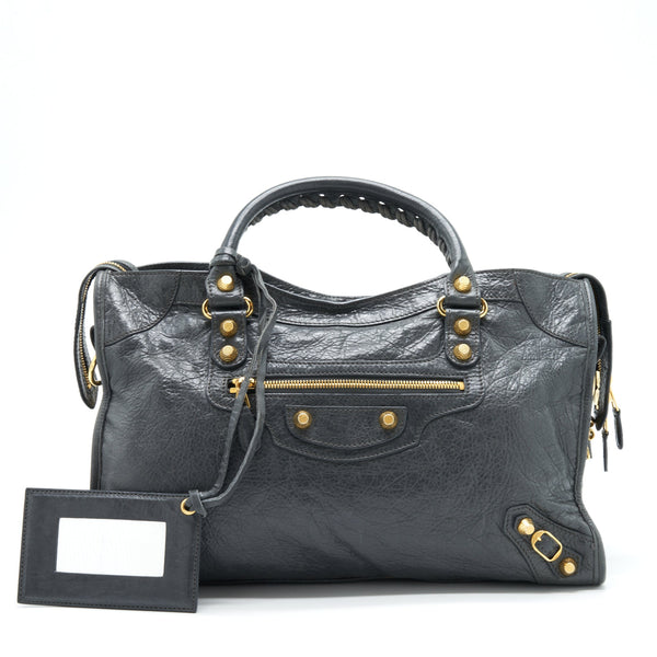Balenciaga Classic City Bag Grey GHW — Designer Leather Handbag