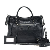 Balenciaga women's handbag Black luxury designer leather