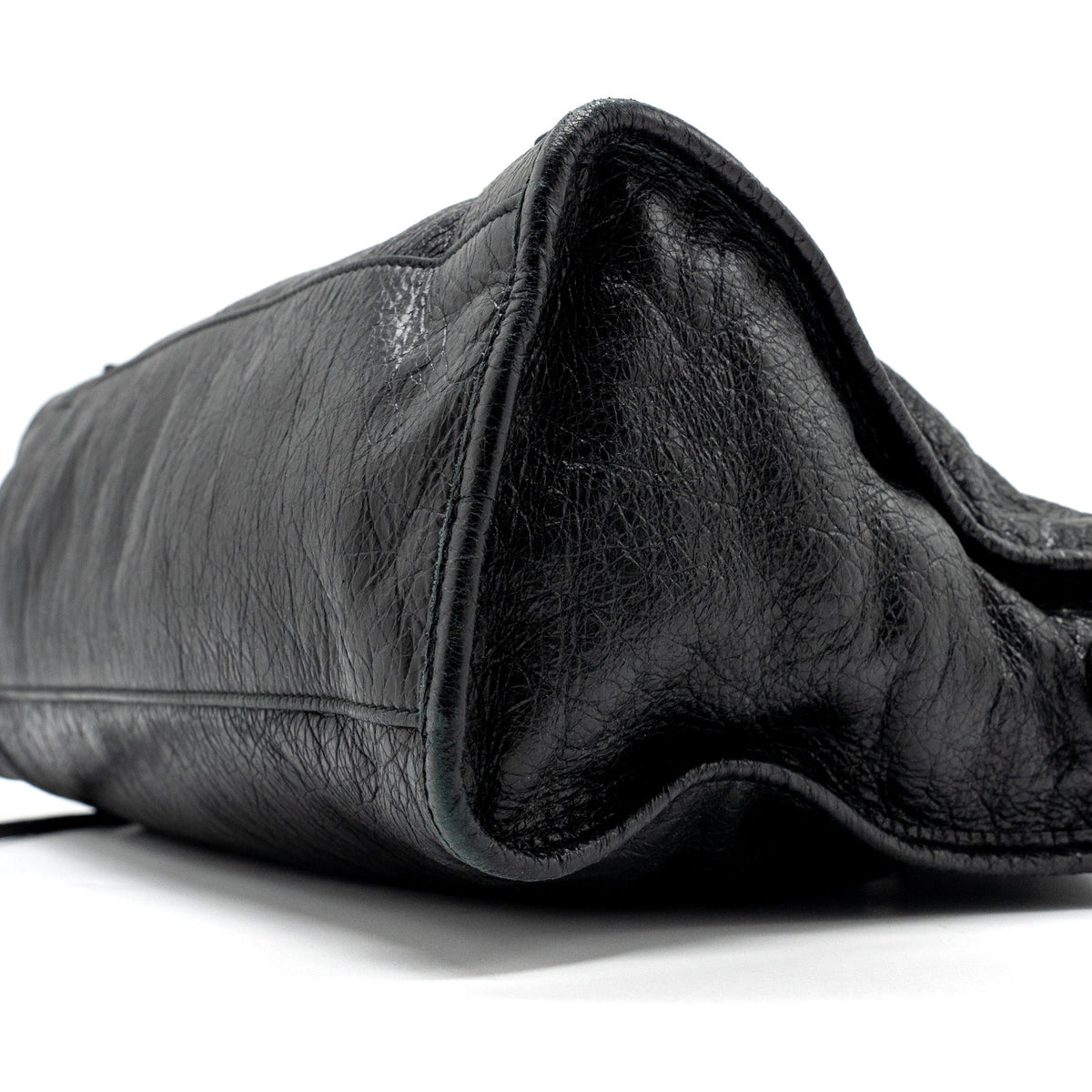 Side view of Balenciaga handbag Black premium designer bag