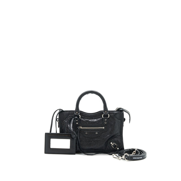 Balenciaga Nano City Bag Black SHW — Designer Leather Handbag