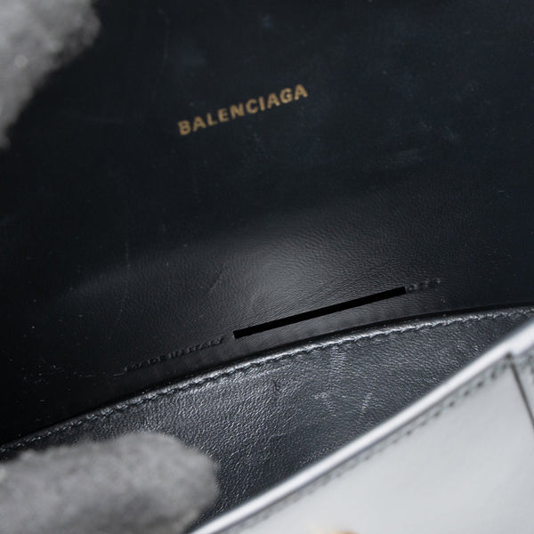 Balenciaga Hourglass XS Calfskin Black GHW | Designer Top Handle Bag