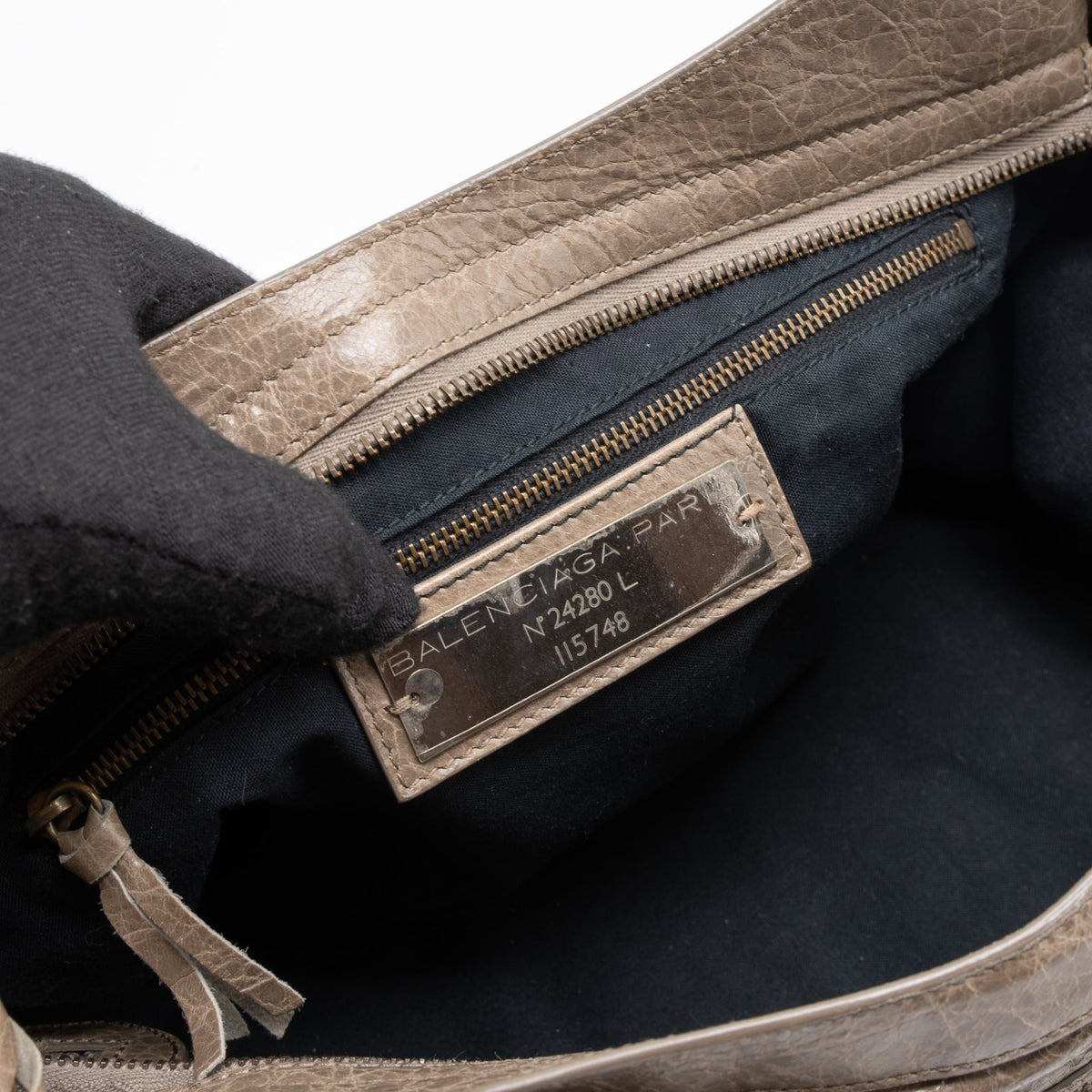 Balenciaga Classic City Bag Light Brown Ruthenium Hardware — Designer Leather Handbag