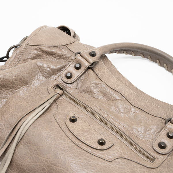 Balenciaga Classic City Bag Light Brown Ruthenium Hardware — Designer Leather Handbag