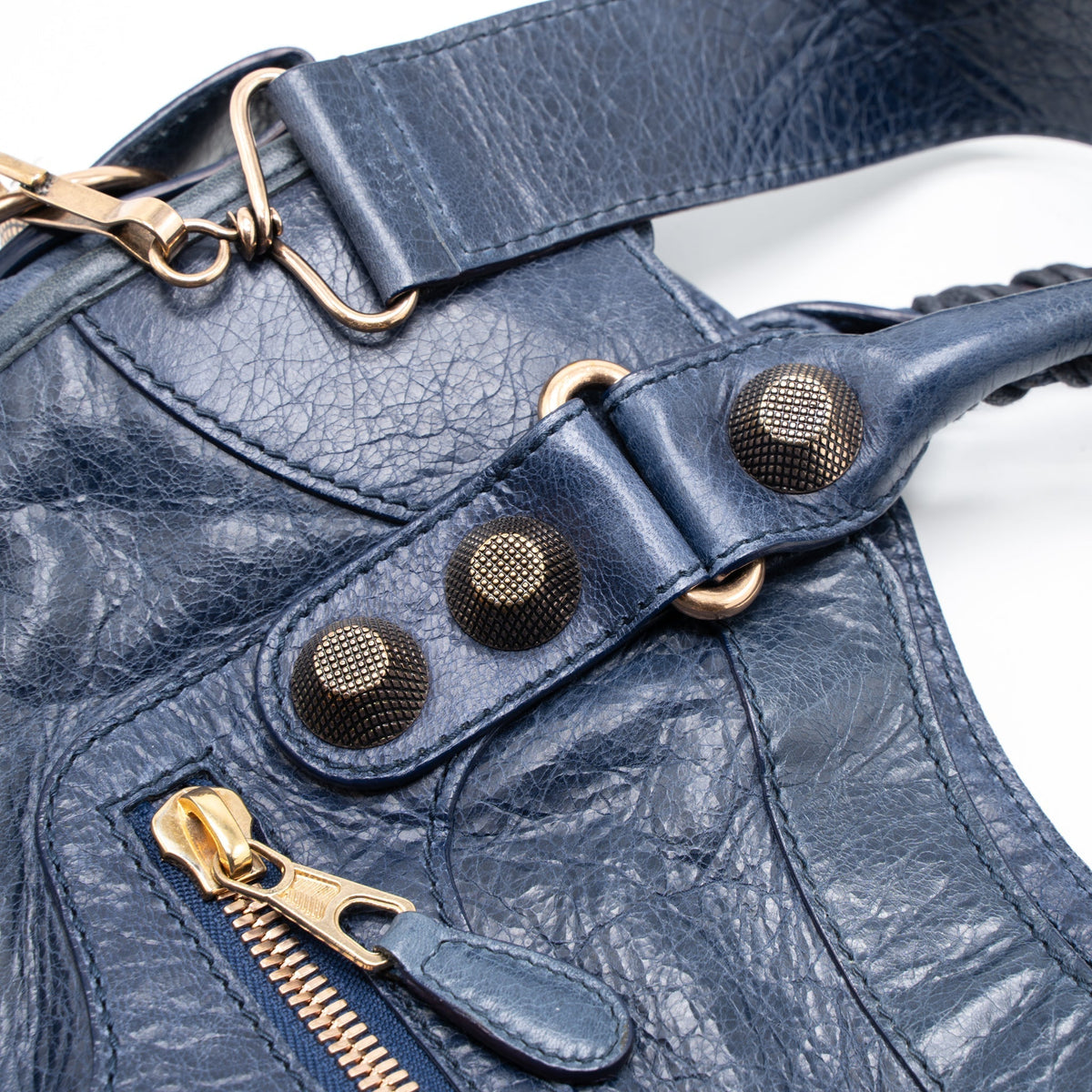 Balenciaga Giant City Bag Dark Blue RGHW — Designer Leather Handbag