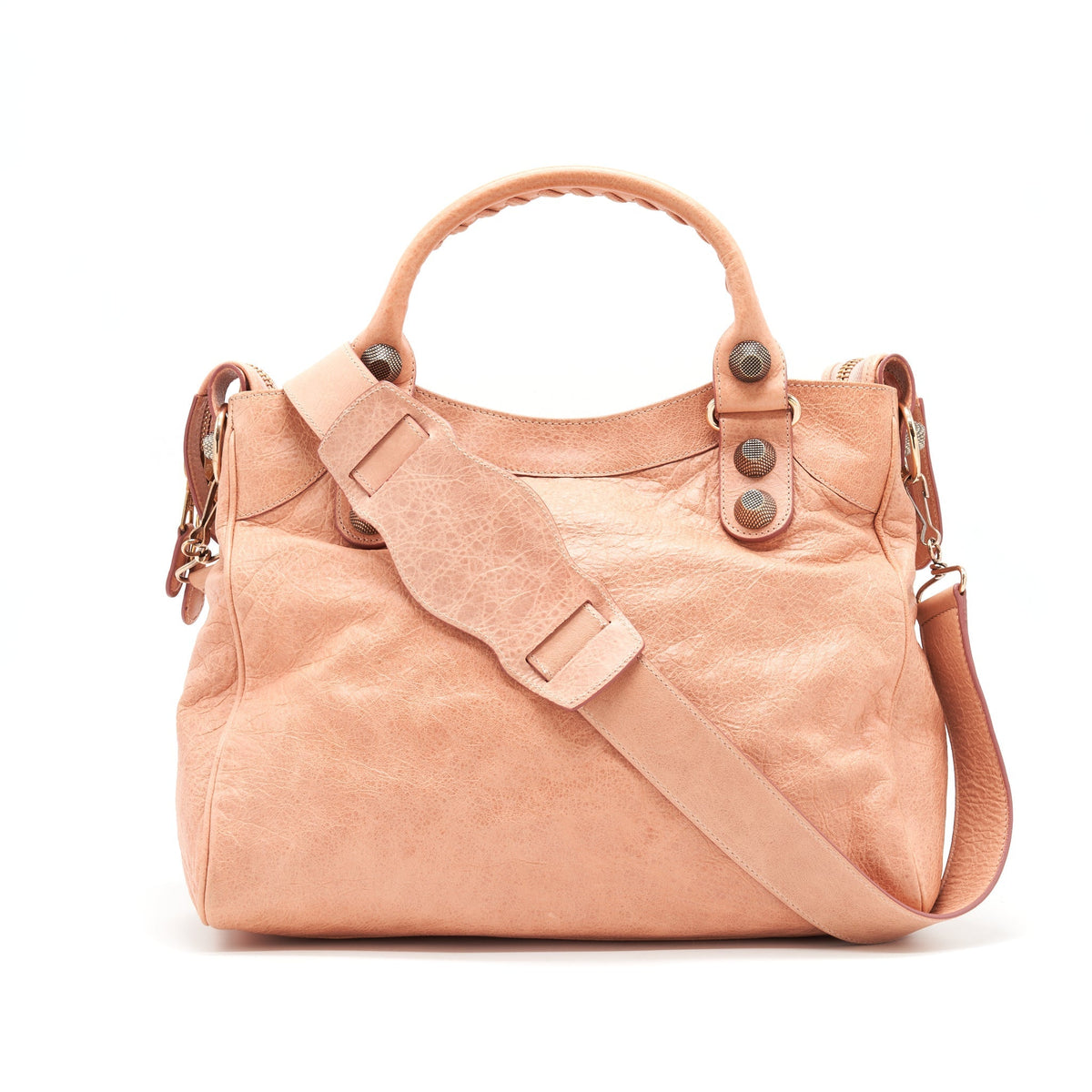 Balenciaga authentic luxury handbag Pink leather craftsmanship