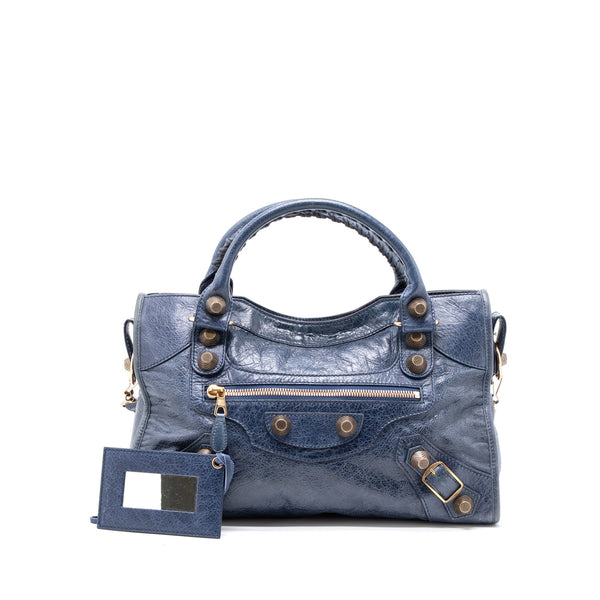 Balenciaga Giant City Bag Dark Blue RGHW — Designer Leather Handbag