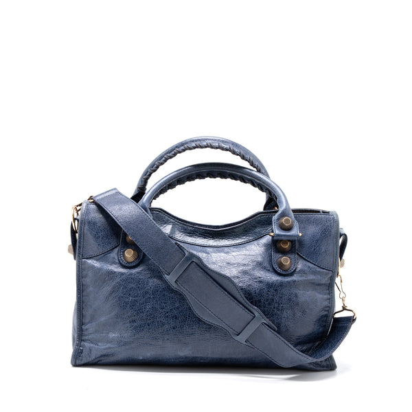 Balenciaga Giant City Bag Dark Blue RGHW — Designer Leather Handbag