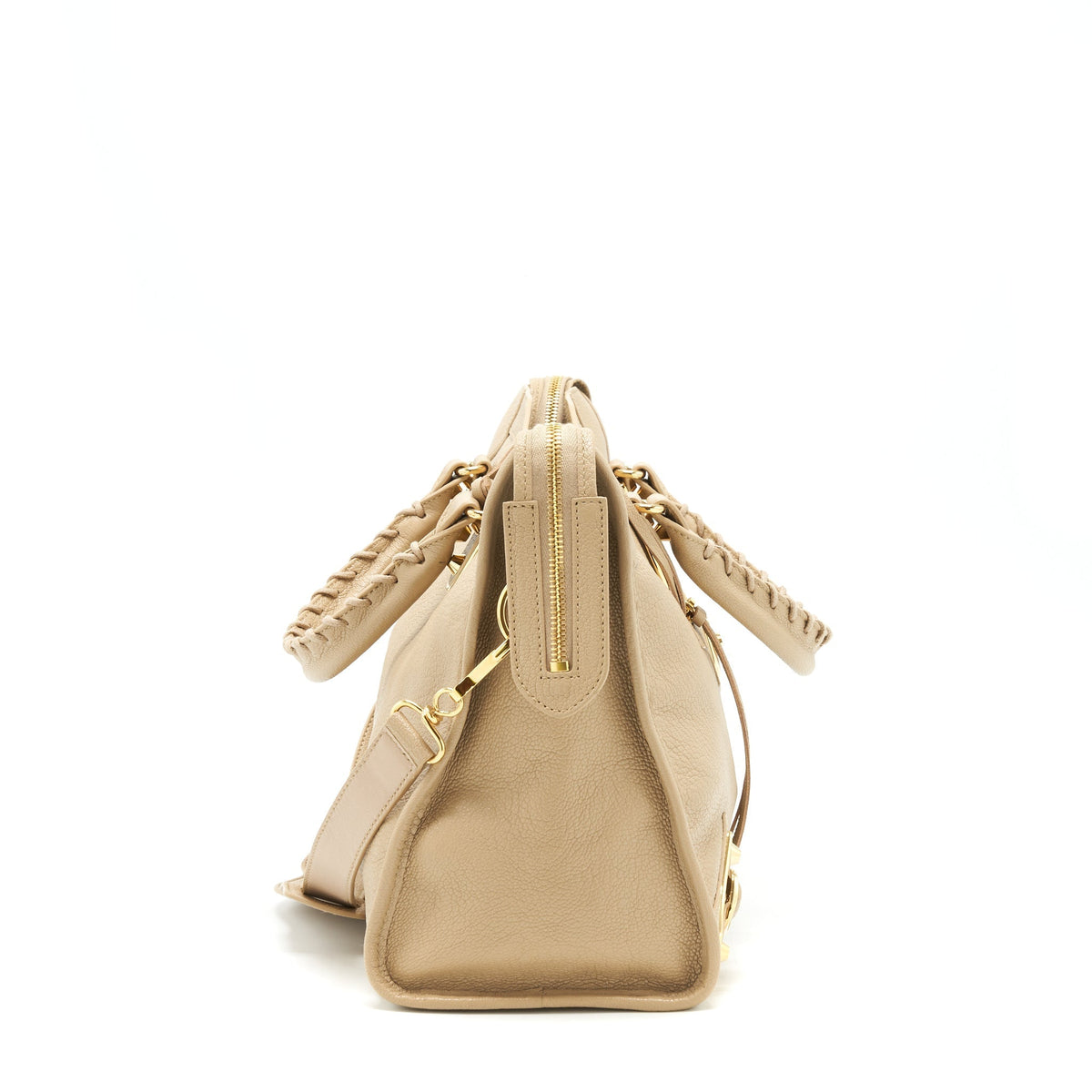 Balenciaga Medium Metallic edge City Bag beige LGHW — Designer Leather Handbag