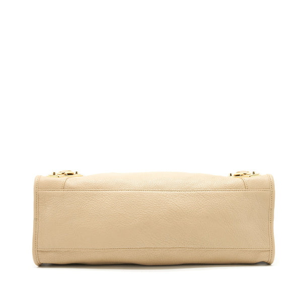 Balenciaga Medium Metallic edge City Bag beige LGHW — Designer Leather Handbag