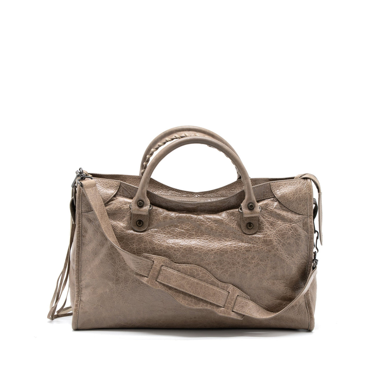 Balenciaga Classic City Bag Light Brown Ruthenium Hardware — Designer Leather Handbag