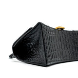 Side view of Balenciaga handbag Black premium designer bag