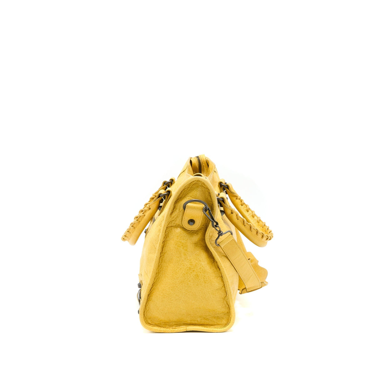 Balenciaga Classic City Bag Lambskin Yellow with Black Hardware — Designer Leather Handbag