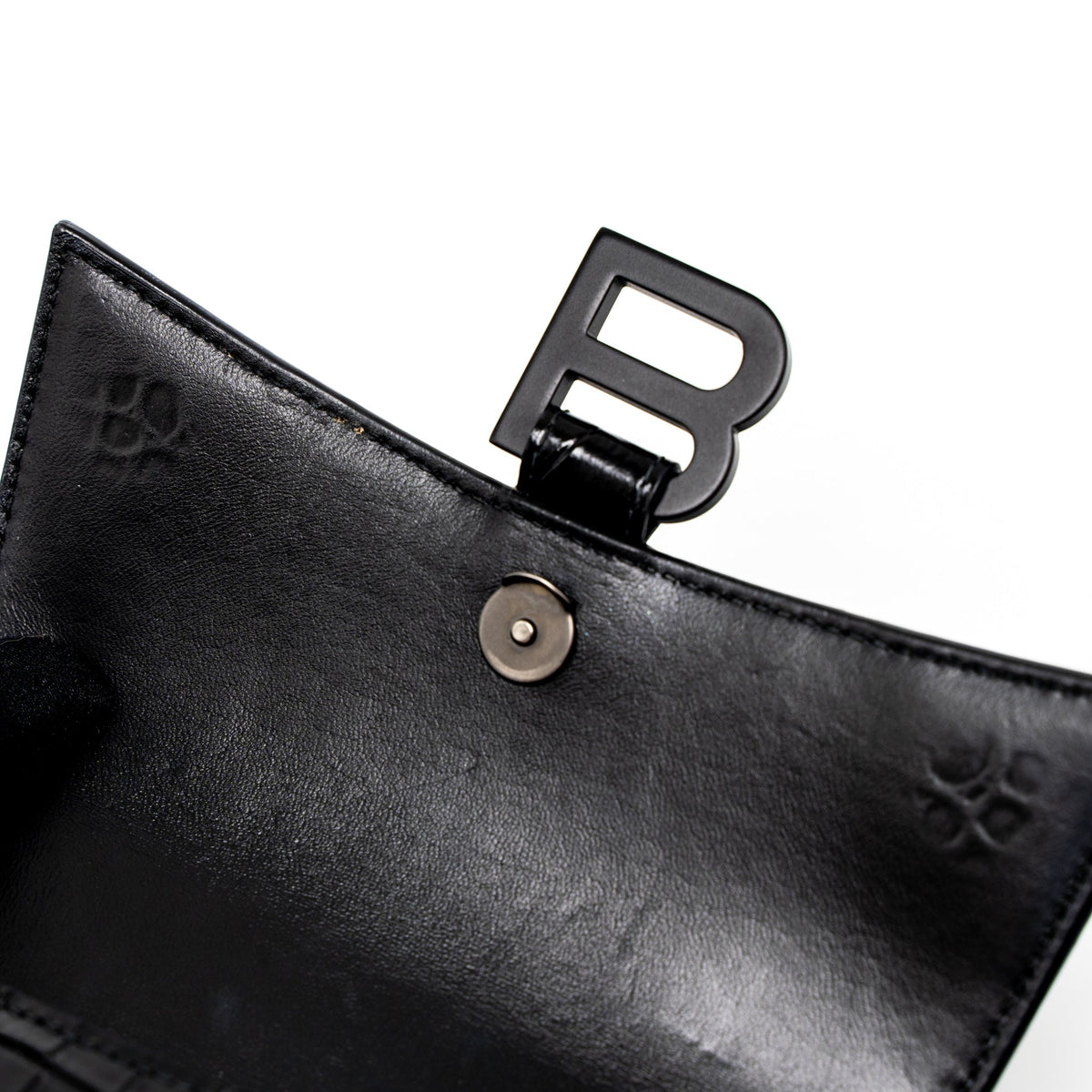 Side view of Balenciaga handbag Black premium designer bag