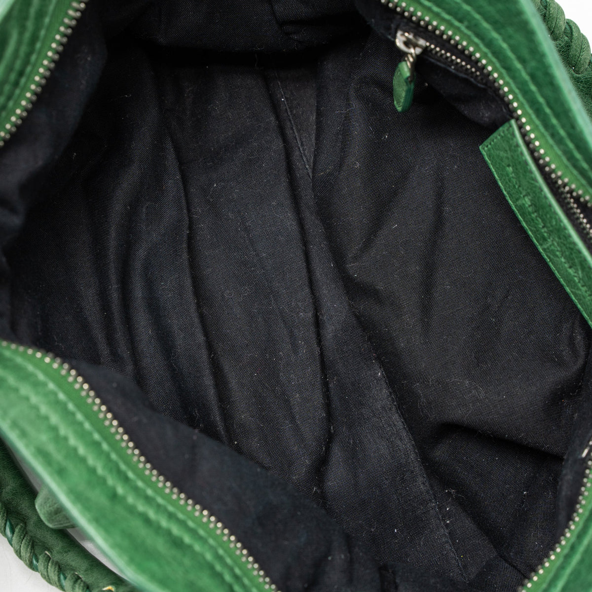 Balenciaga Lace City Bag Leather Green SHW — Designer Leather Handbag