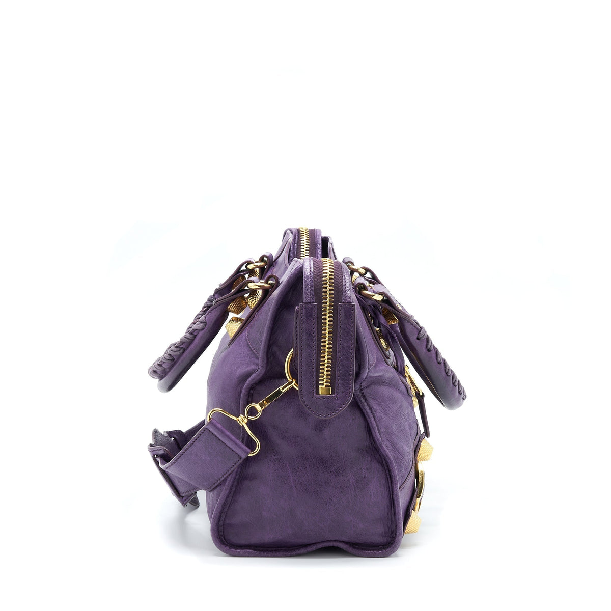 Balenciaga Giant City Bag Purple GHW — Designer Leather Handbag