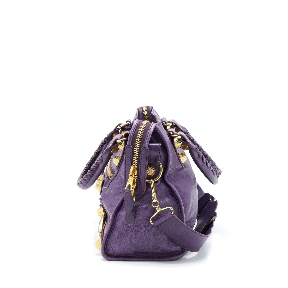 Balenciaga Giant City Bag Purple GHW — Designer Leather Handbag