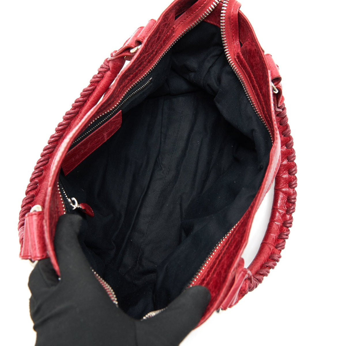 Luxar757 elegant leather Handbag flat lay view