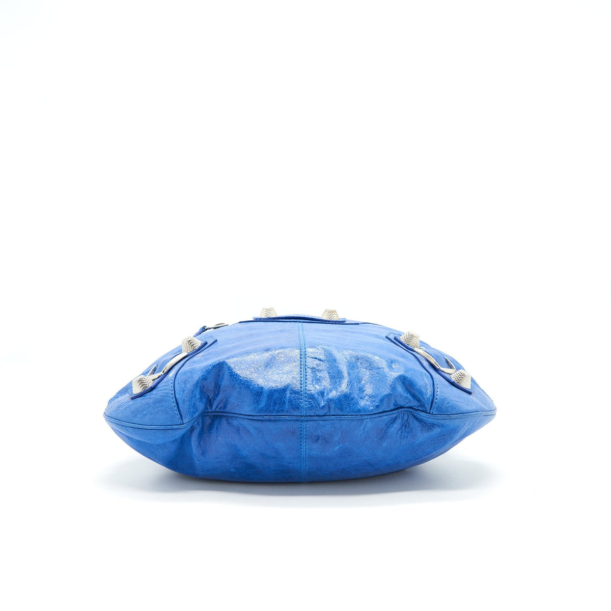 Side view of Balenciaga handbag Blue premium designer bag