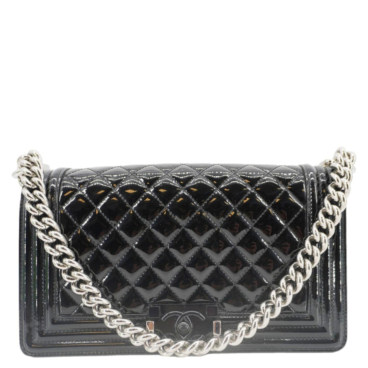 Chanel Bags Chanel Boy Flap Medium Plexiglass Patent Leather Crossbody Bag Black Luxury Designer Leather Handbag