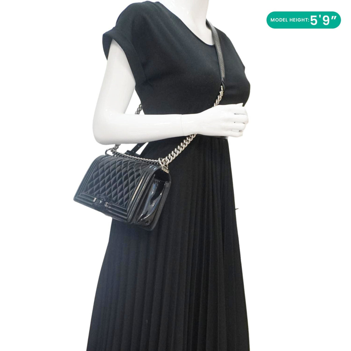 Chanel Bags Chanel Boy Flap Medium Plexiglass Patent Leather Crossbody Bag Black Luxury Designer Leather Handbag